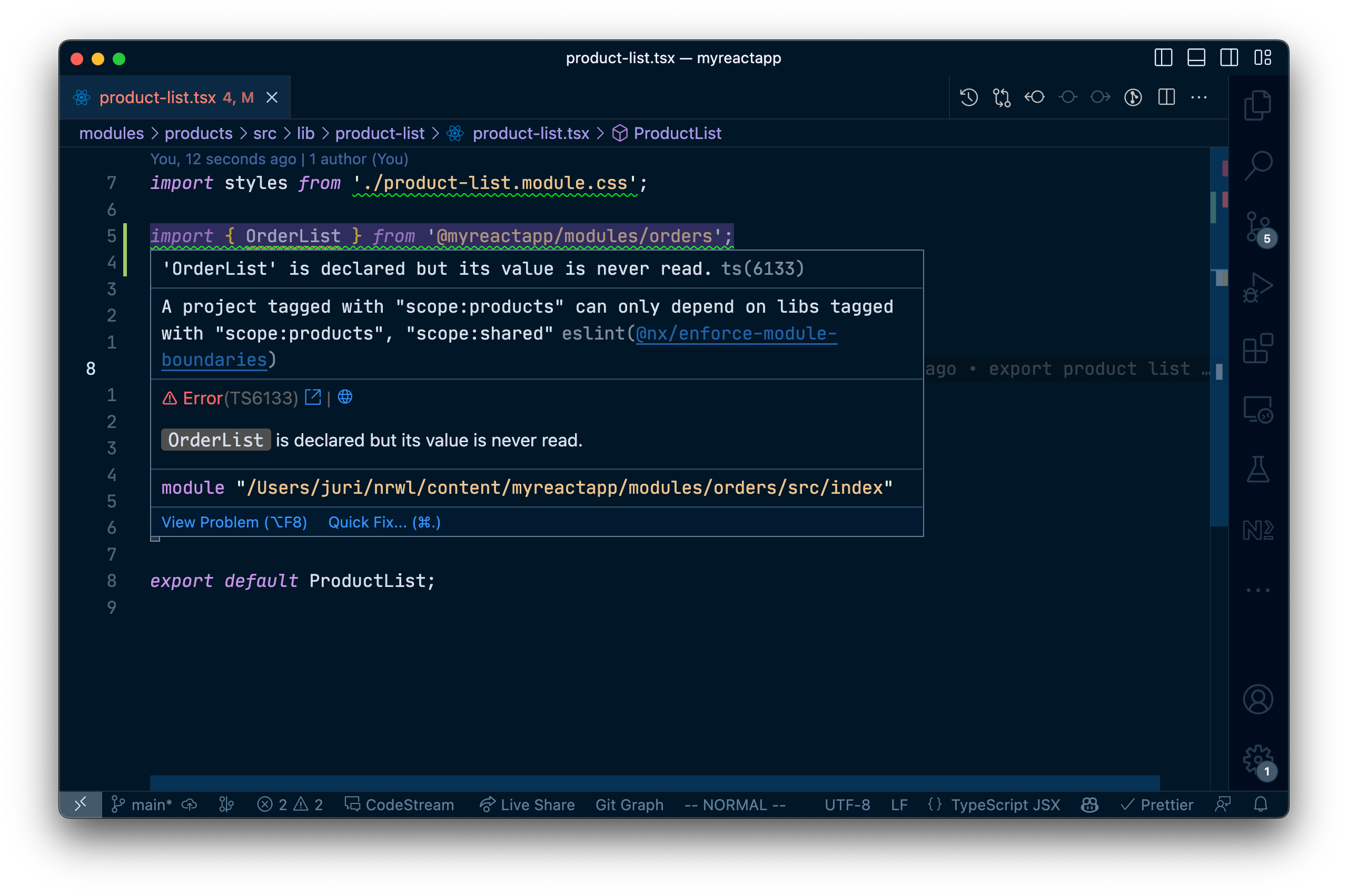 ESLint module boundary error